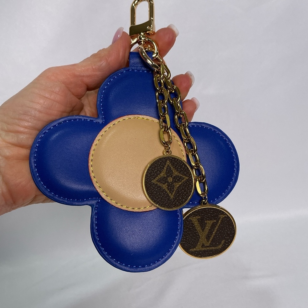 Blue Designer Inspired Vivienne Keychain, Bag Charm, Coin Purse, Air Pods Holder